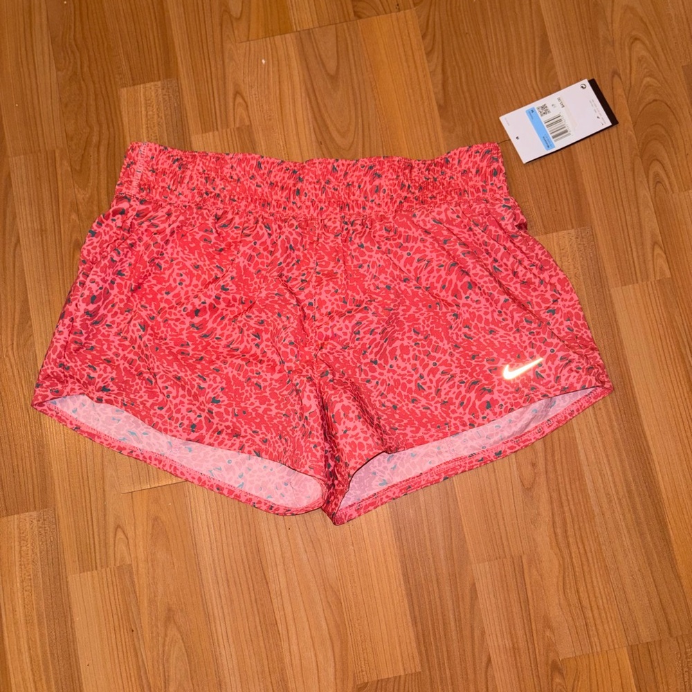 Nike Women's Red Patterned Athletic Shorts